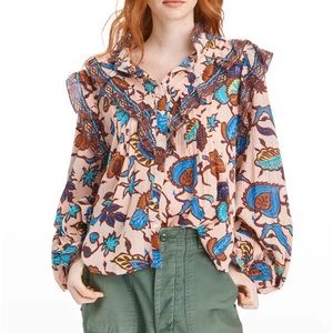 NWT Love the Label Button Up Botanical Top